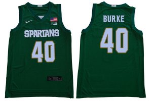 Men Braden Burke Michigan State Spartans #40 Nike NCAA 2020 Green Authentic College Stitched Basketball Jersey NR50L20ZU